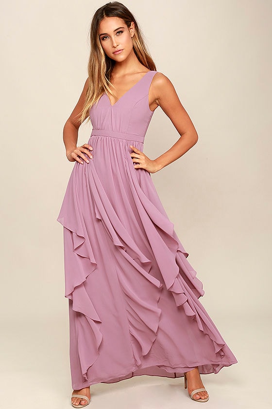 Lovely Mauve Dress - Maxi Dress ...